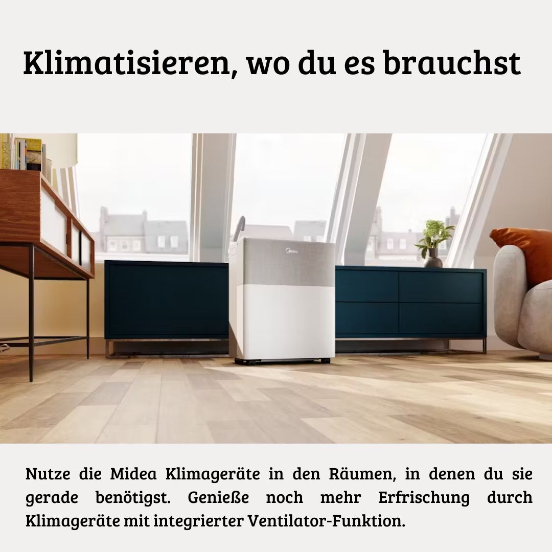 Midea PortaSplit mobiles Split Klimagerät Wärmepumpe 3,5 kW A++