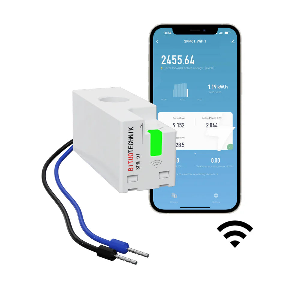 SPM01 Energy Meter / Energiemessgerät (1P+N, 63 A, Tuya Wi-Fi & Modbus/Zigbee)