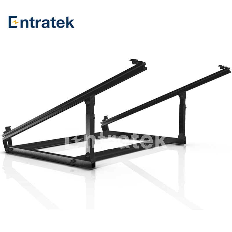 Montagesystem für 2 Solarmodule | schwarze Universal-Halterung 2.0 von PV-Module| mit Anstellwinkel 20° bis 35°