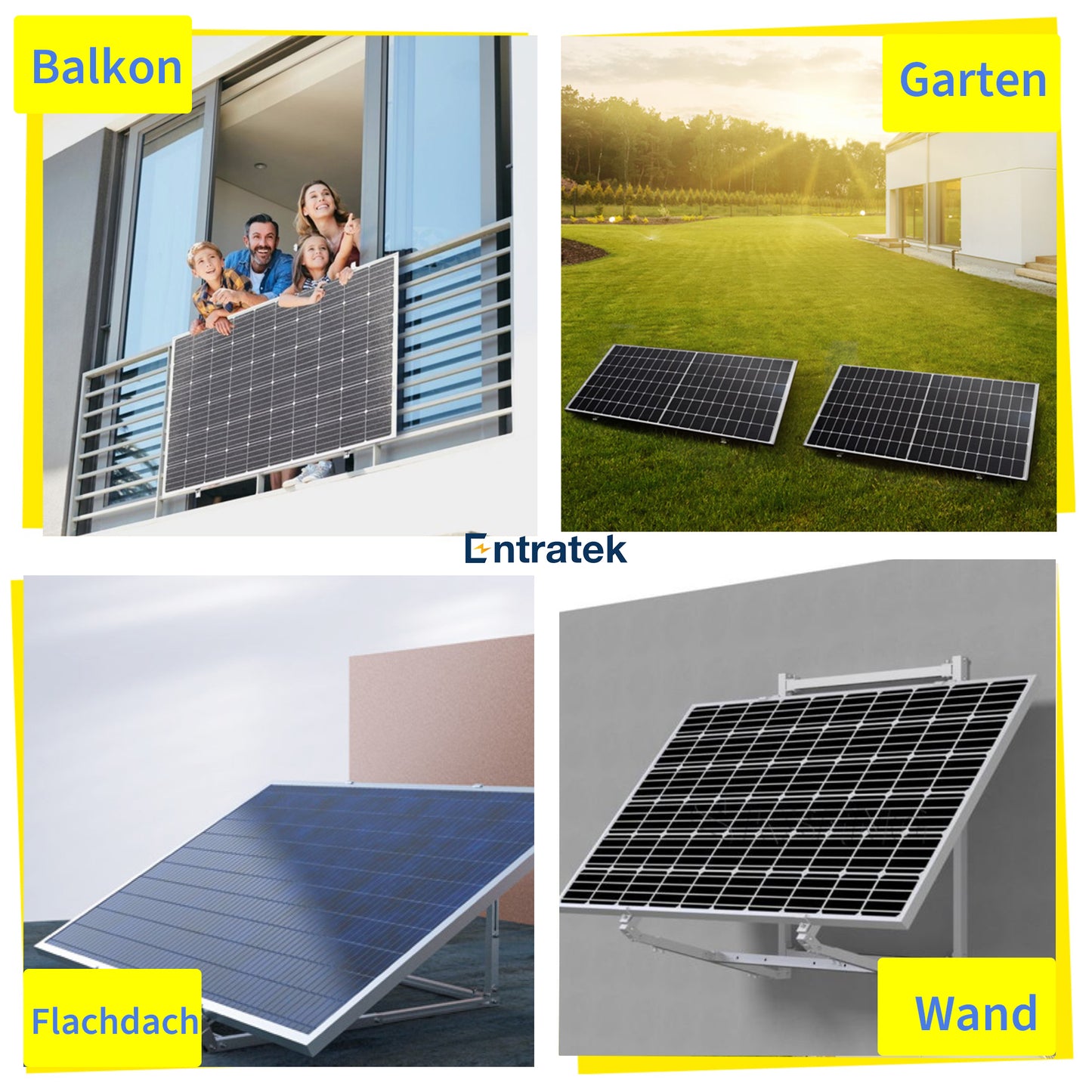 Montagesystem für 2 Solarmodule | schwarze Universal-Halterung 2.0 von PV-Module| mit Anstellwinkel 20° bis 35°
