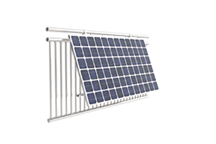 Balkonkraftwerk Montageset für 2 Solarmodule - Solarmodul Halterung für Geländer - bis 30° verstellbare Neigung