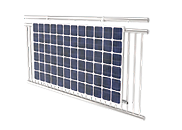 Balkonkraftwerk Montageset für 2 Solarmodule - Solarmodul Halterung für Geländer - bis 30° verstellbare Neigung