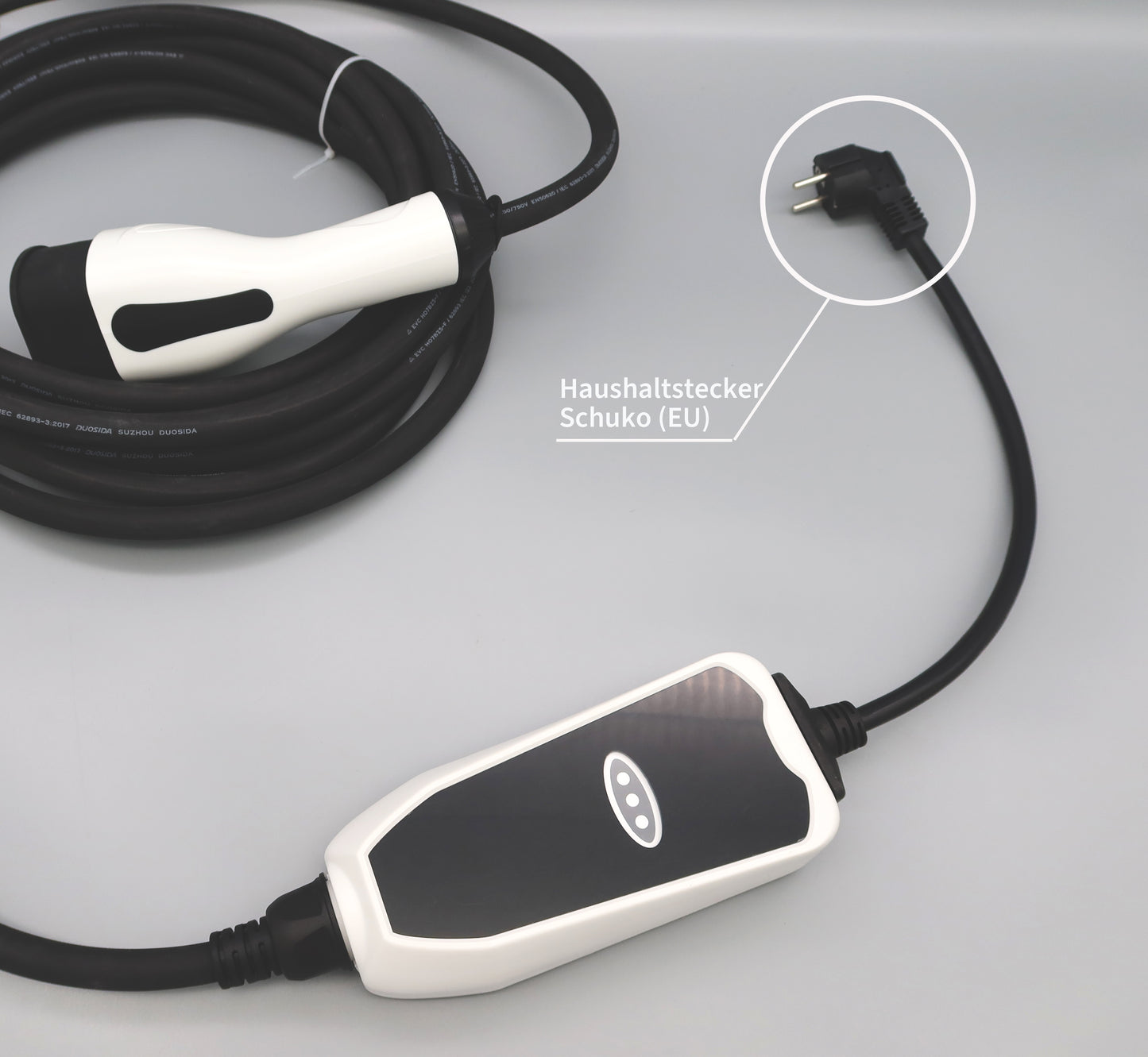 Entratek Mobiles Ladegerät Power Flex 3,7 / 7 kW mit 8 m-Kabel & Schuko / CEE32-Stecker / Typ G