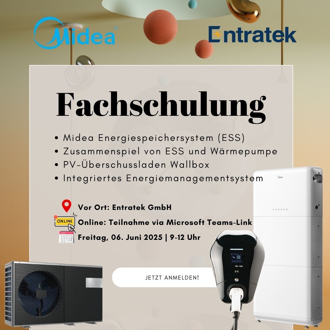 Fachschulung Midea Energiespeicher, Wärmepumpe & Energiemanagement im Verbund