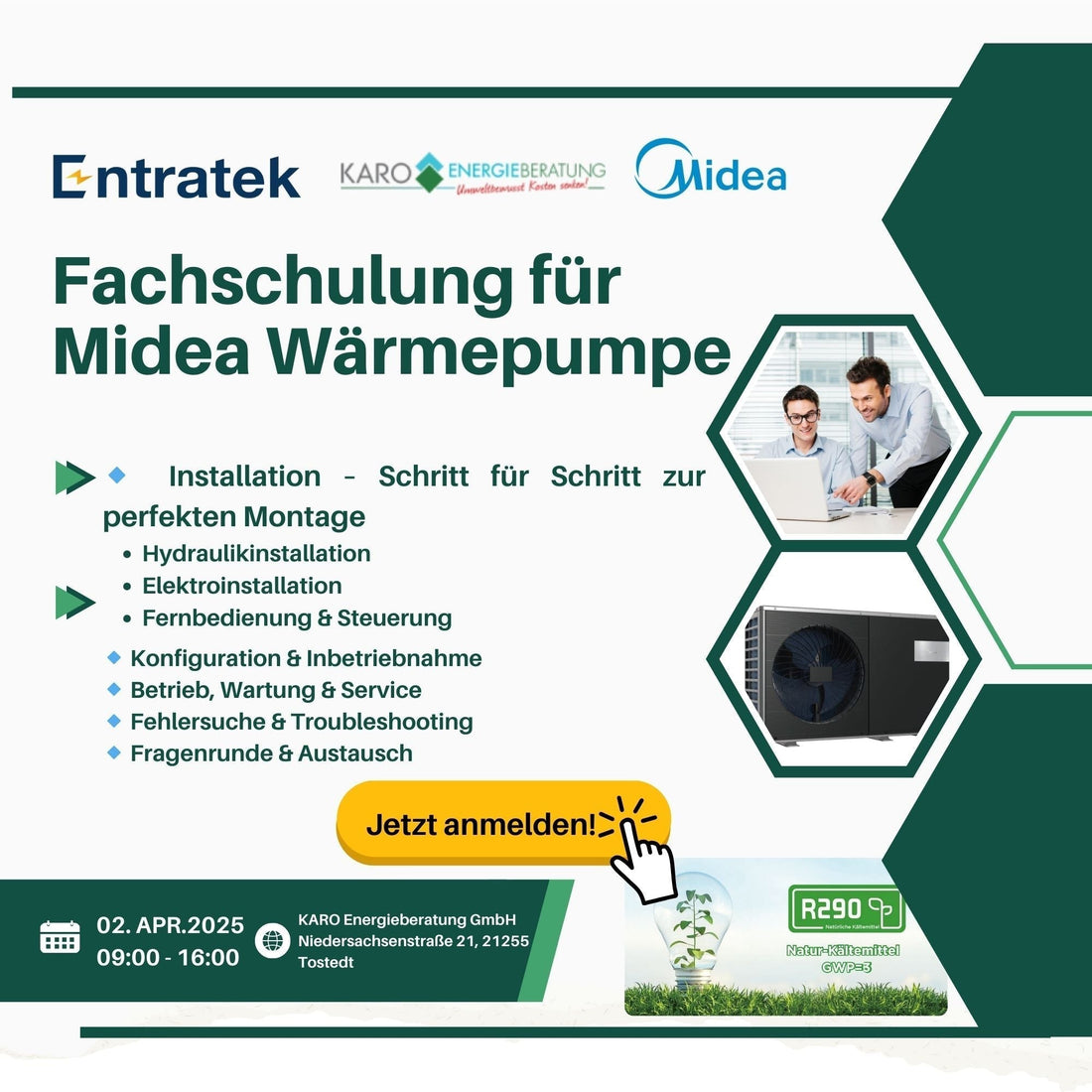 Fachschulung für Midea Wärmepumpe