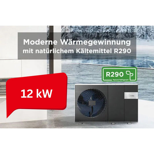 Midea M Thermal Arctic R290 Wärmepumpe 12 kW – Produktansicht mit R290 Kältemittel