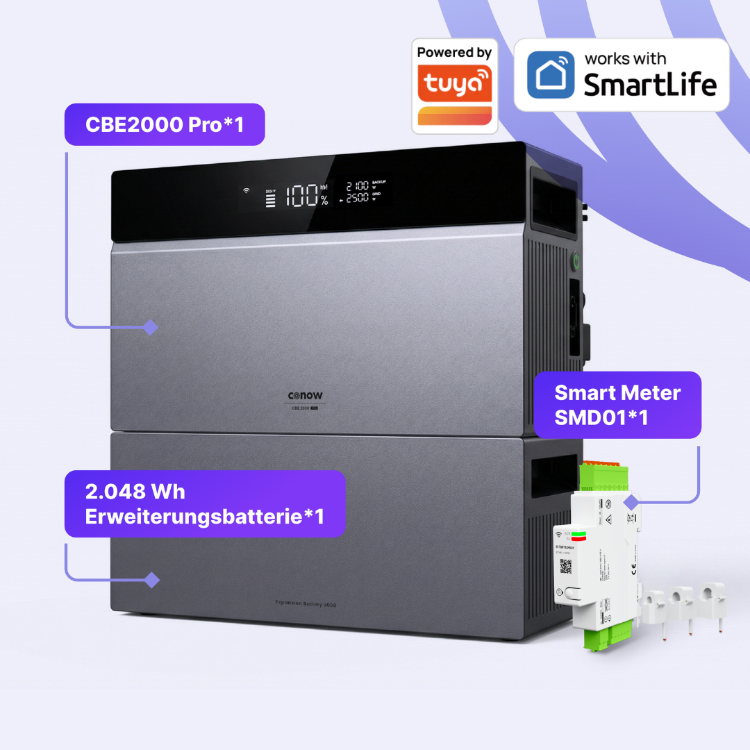 CBE2000 Pro Balkonkraftwerk Speicher 2 kWh & 2 kWh Set mit Smart Meter
