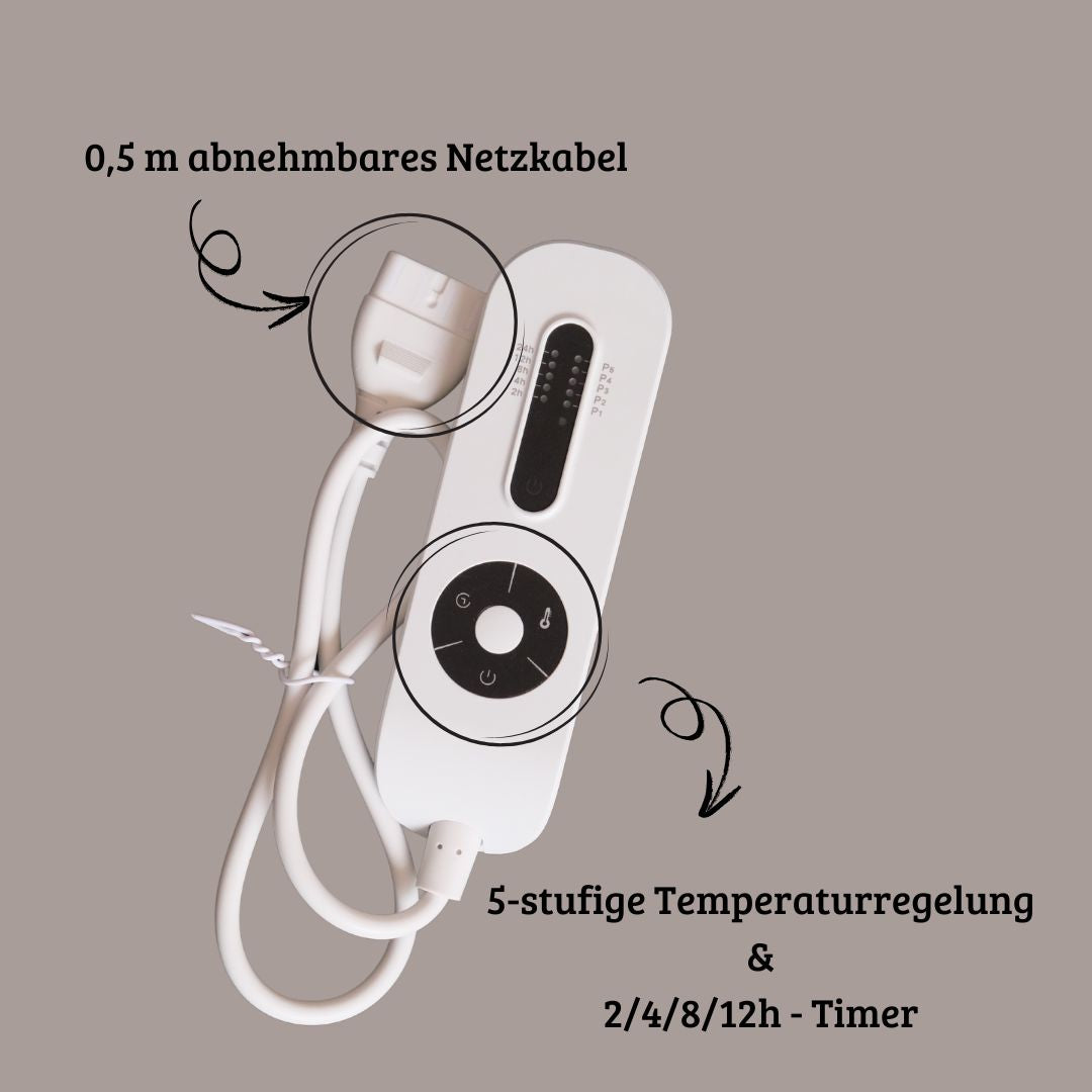 Entratek Infrarot Wärmeunterbett 150 x 80 cm Graphen-Ferninfrarot, 5 Temperaturstufen, Heizdecke