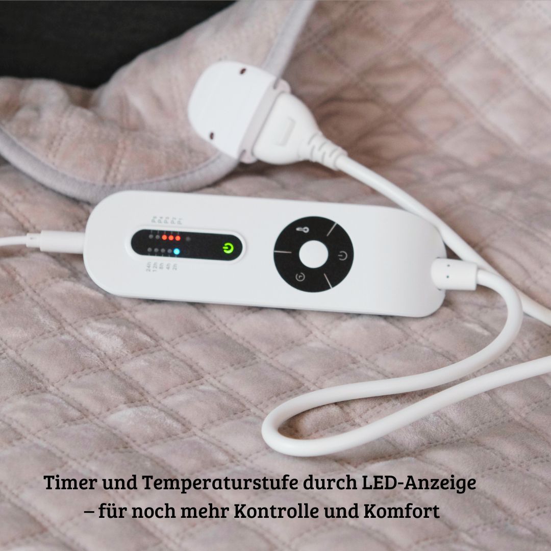 Entratek Infrarot Wärmeunterbett 150 x 80 cm Graphen-Ferninfrarot, 5 Temperaturstufen, Heizdecke