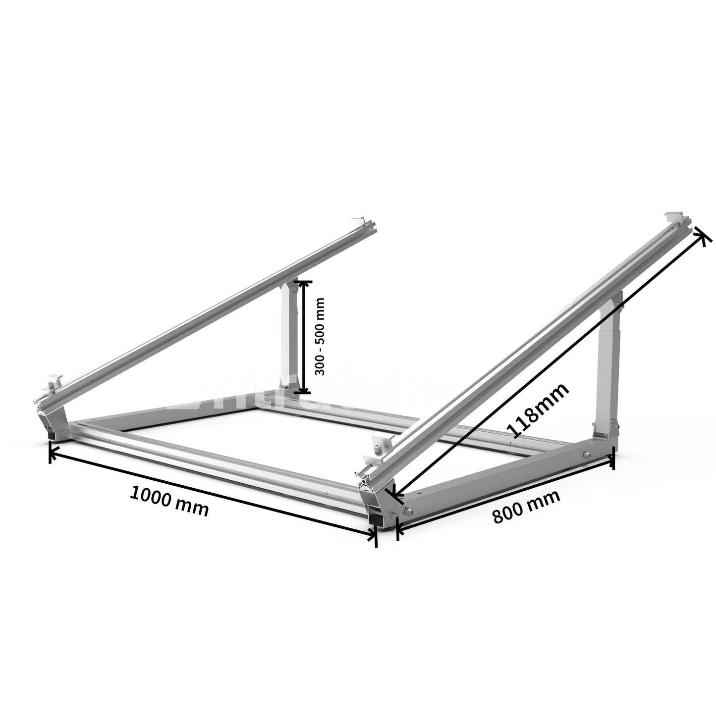 Entratek Flat M|Balkonkraftwerk 800W/880Wp Komplettset|EZ1-M&Glas-Glas Suntech 440