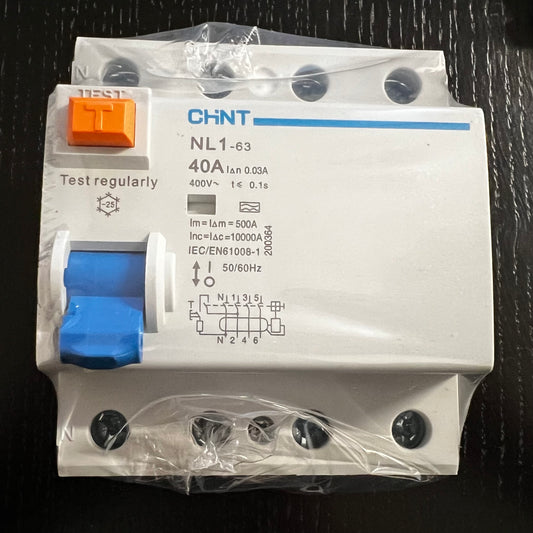 CHINT NL1-63 FI-Schutzschalter Typ A 3PN 40A 30mA 6kA