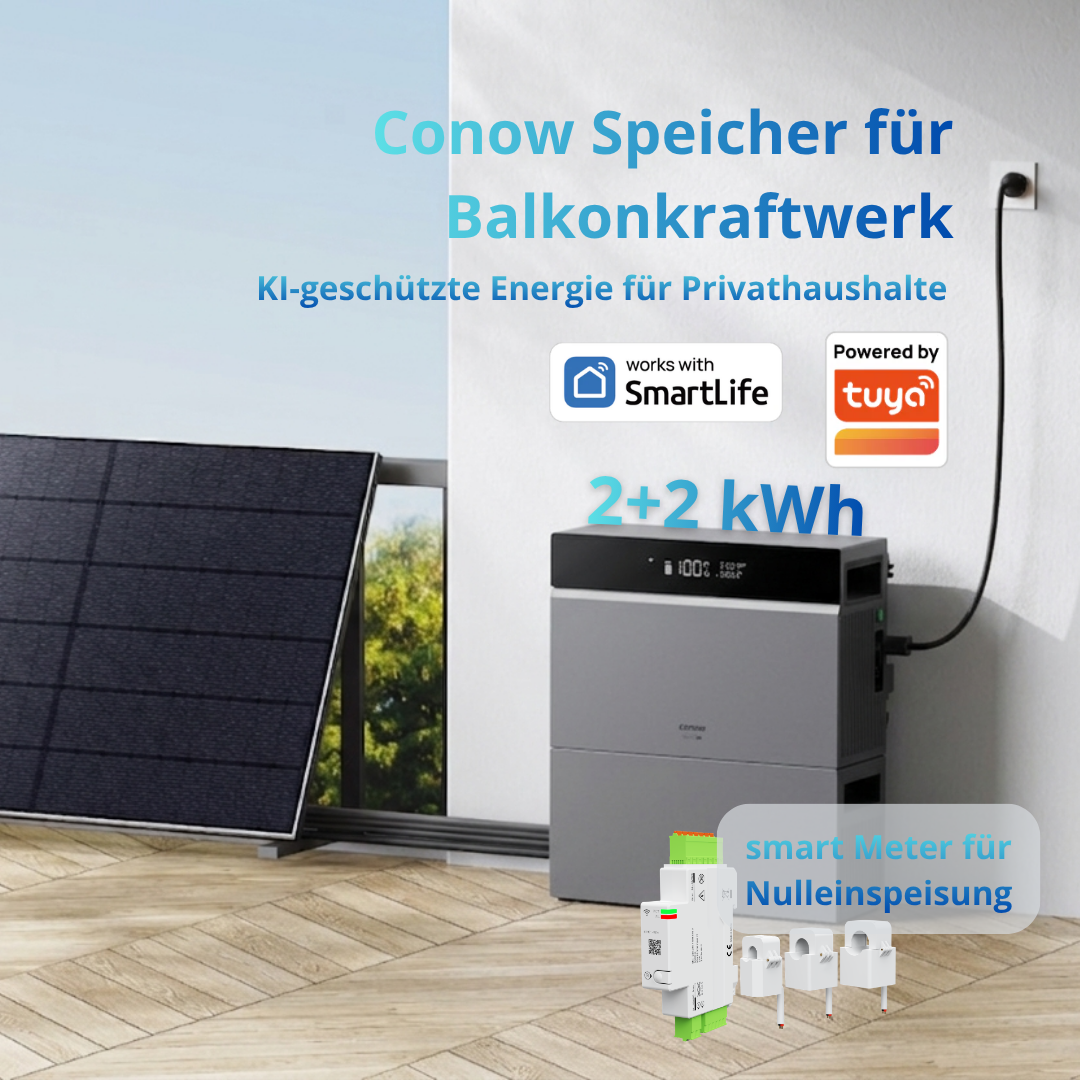 CBE2000 Pro Balkonkraftwerk Speicher 2 kWh & 2 kWh Set mit Smart Meter