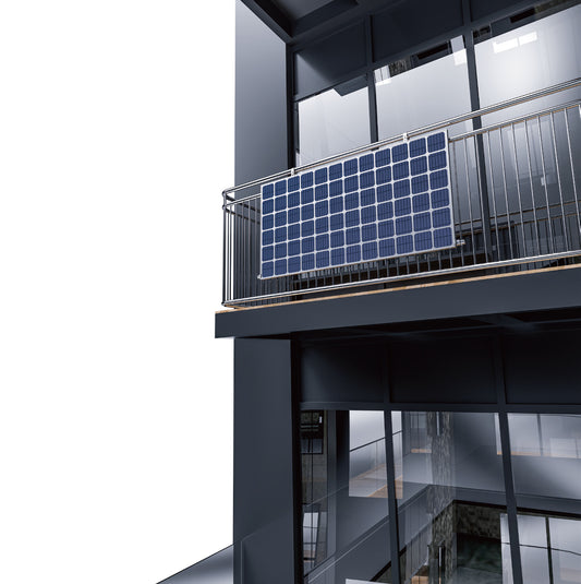 Balkonkraftwerk Montageset für 2 Solarmodule - Solarmodul Halterung für Geländer - bis 30° verstellbare Neigung